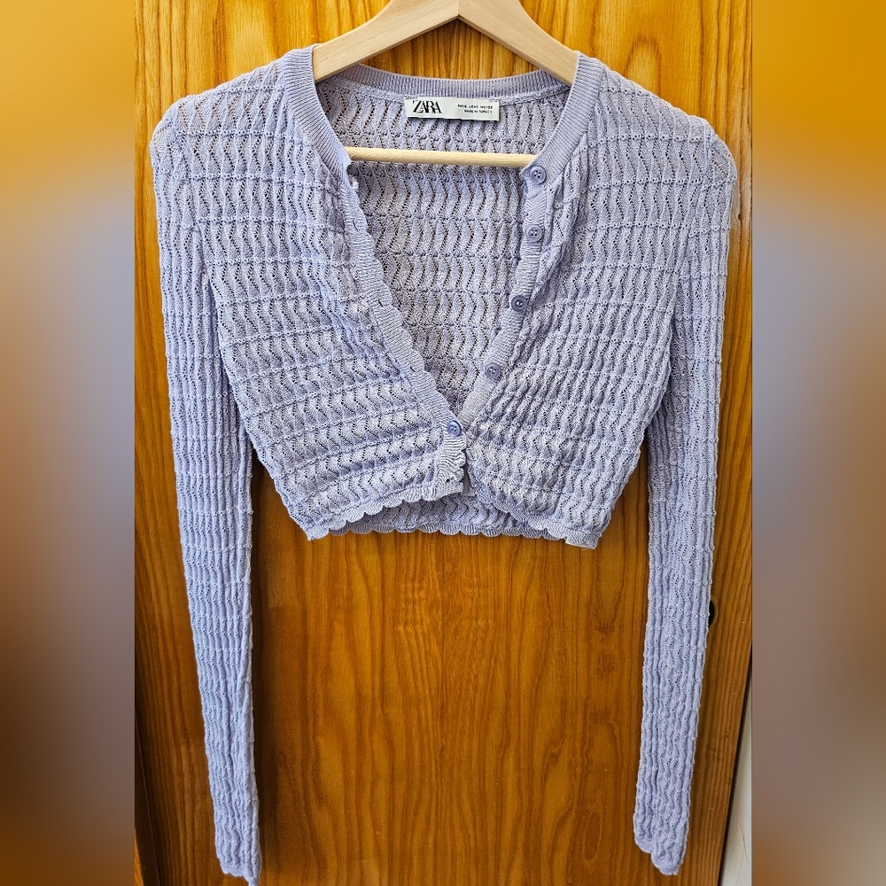 Crop Cardigan purple size S